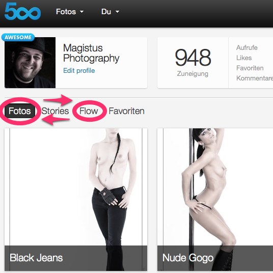 500px - Flow moved and Fotos are showing up first