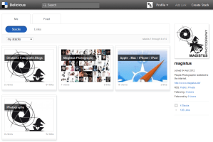 Delicious-Screenshot meiner Stacks auf Delicious - Magistus