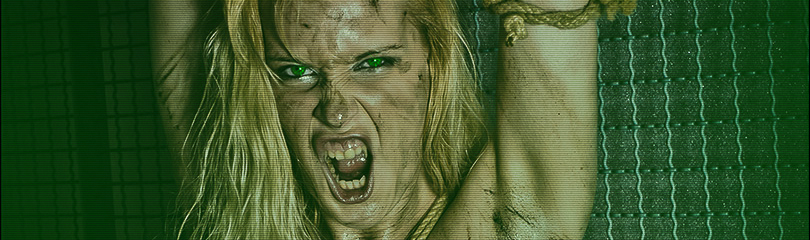 Restrain the Beast - Erotic Bondage Art with perfect naked model playing the monster bound to a wall with dirt all over her beautiful body and her naked perfekt boobs. - © by Magistus