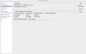 PS CC - Sync Einstellungen