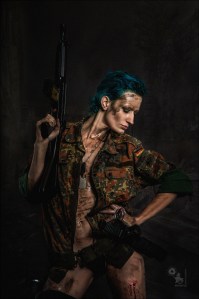 GI Janga - Sexy Fightergirl Composing with a hot, half naked Army girl posing with a machine gun - Artwork © by Magistus - Backround © by BrownzArt (http://brownzart.wordpress.com/category/stockmaterial/)