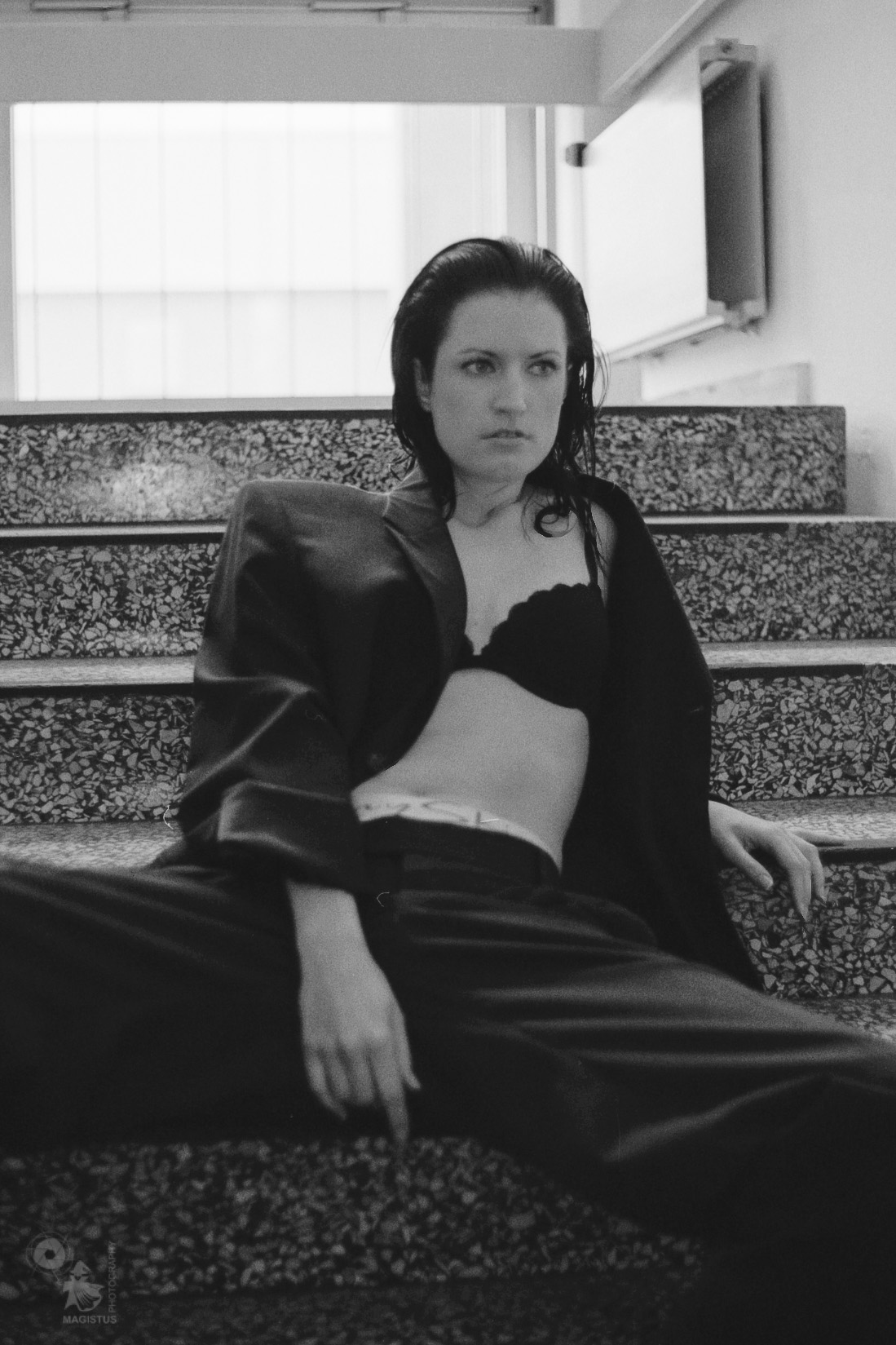 Sexy Girl in Lingerie and Male Fashion