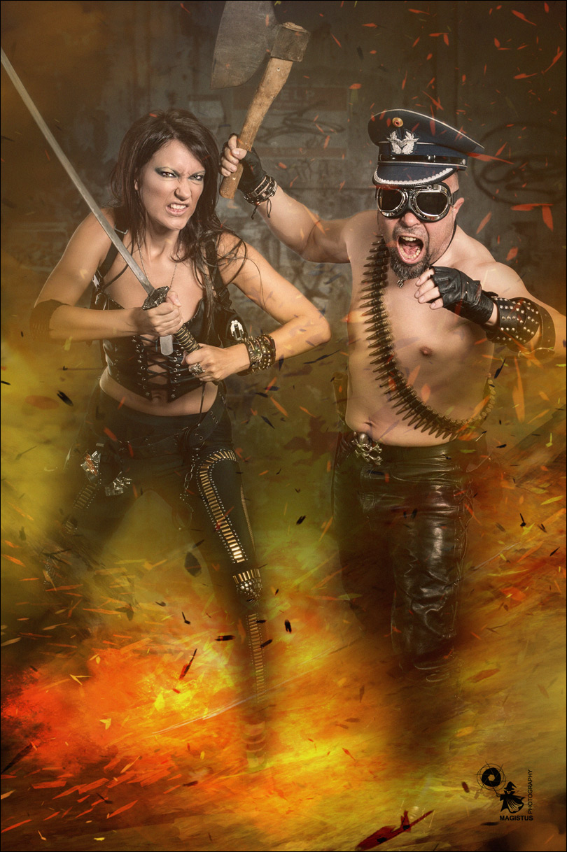 Fire Storm Fighter - Fantastic and Crazy Fighter Composing - © by Magistus - Fire Background by nathies-stock