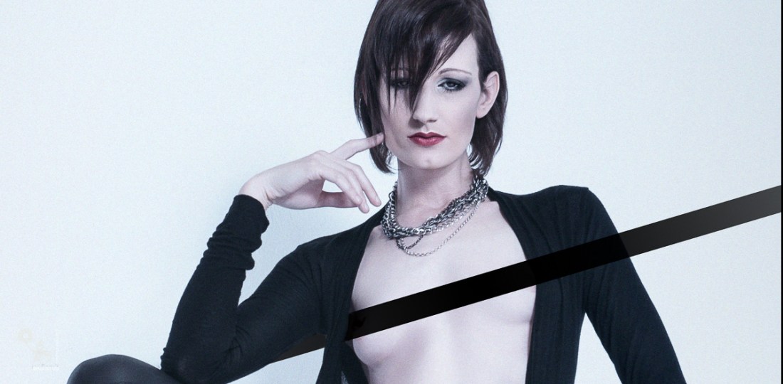 Fashion Dominance - Erotic Art Photography with wonderful model posing in black leggings topless and half naked in a stylish outfit - © by Magistus