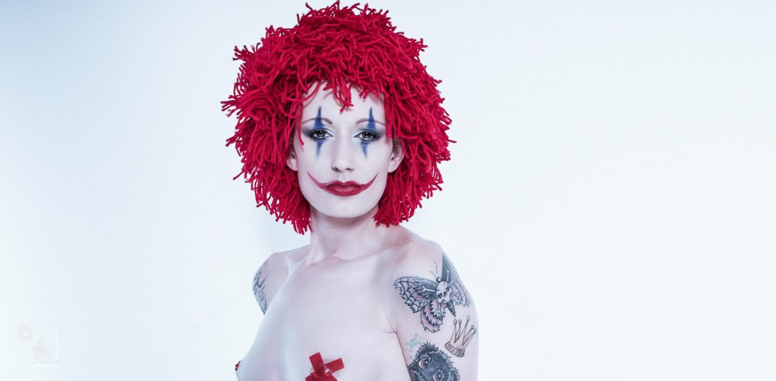 Fetish Clown - Topless Bondage Clown Portrait - © by Magistus