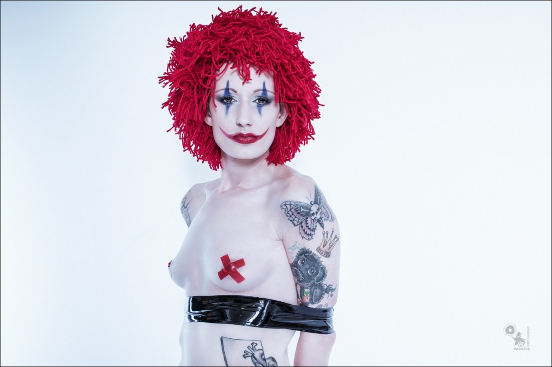 Fetish Clown - Topless Bondage Clown Portrait - © by Magistus