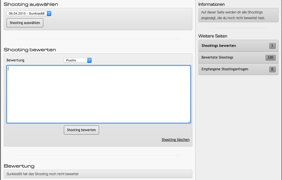 Shooting bewerten - model-kartei_de