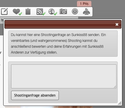 Shootinganfrage Eingabefeld - Model-Kartei.de