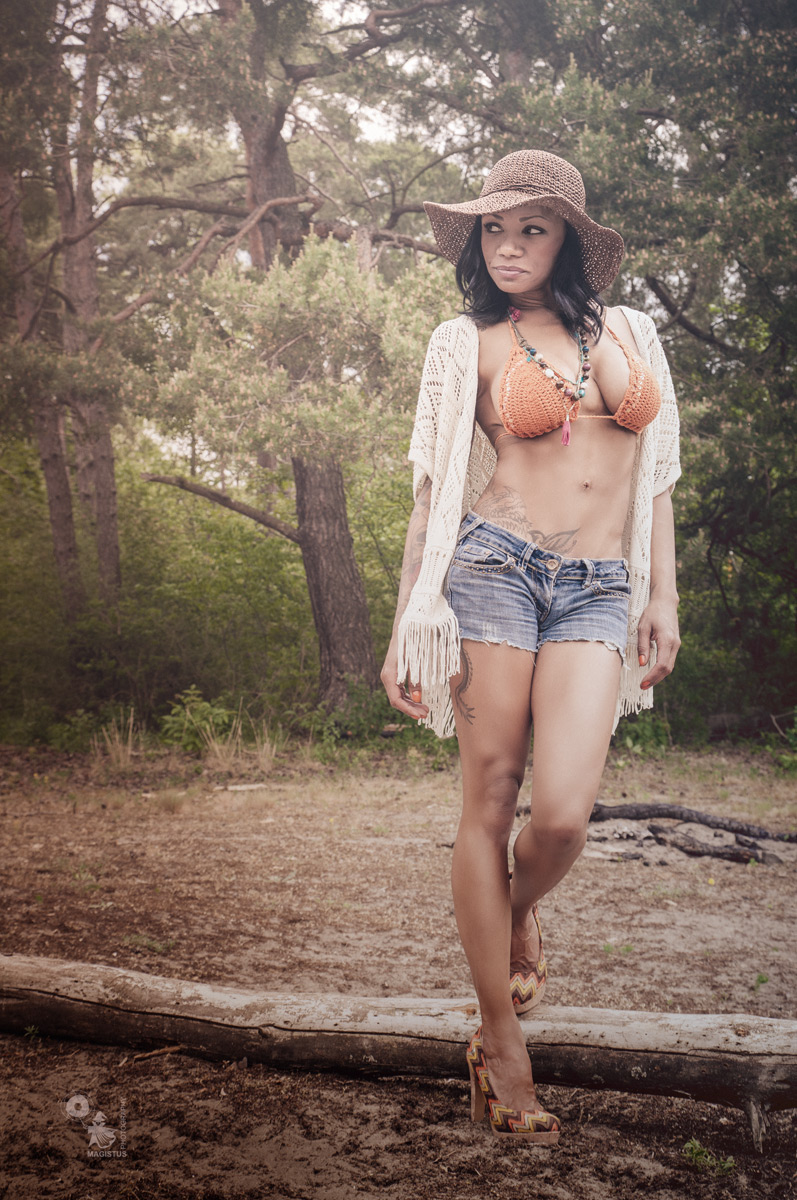 Beautiful Summer - Outdoor Bikini Portrait with sexy and busty Model in jeans hotpants a big cleavage - © by MagistusFoto