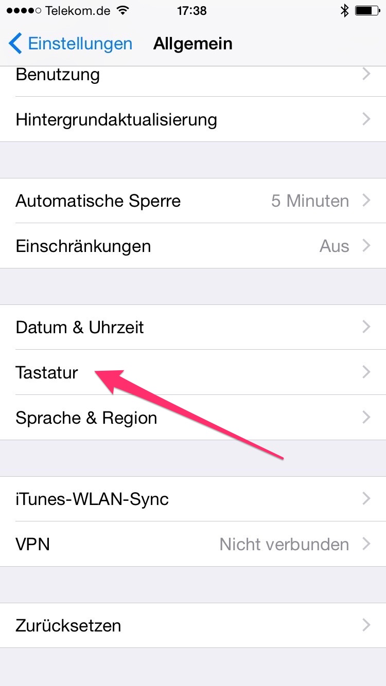 Einstellungen - Tastatur