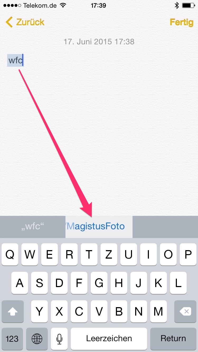 Kürzel Eingabe - Vorschlag der Adresse