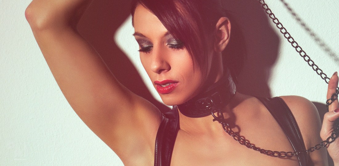 Fetish Beauty - super sexy fetish photo with fantastic topless model posing in a black corsage showing her naked boobs. - © by Magistus