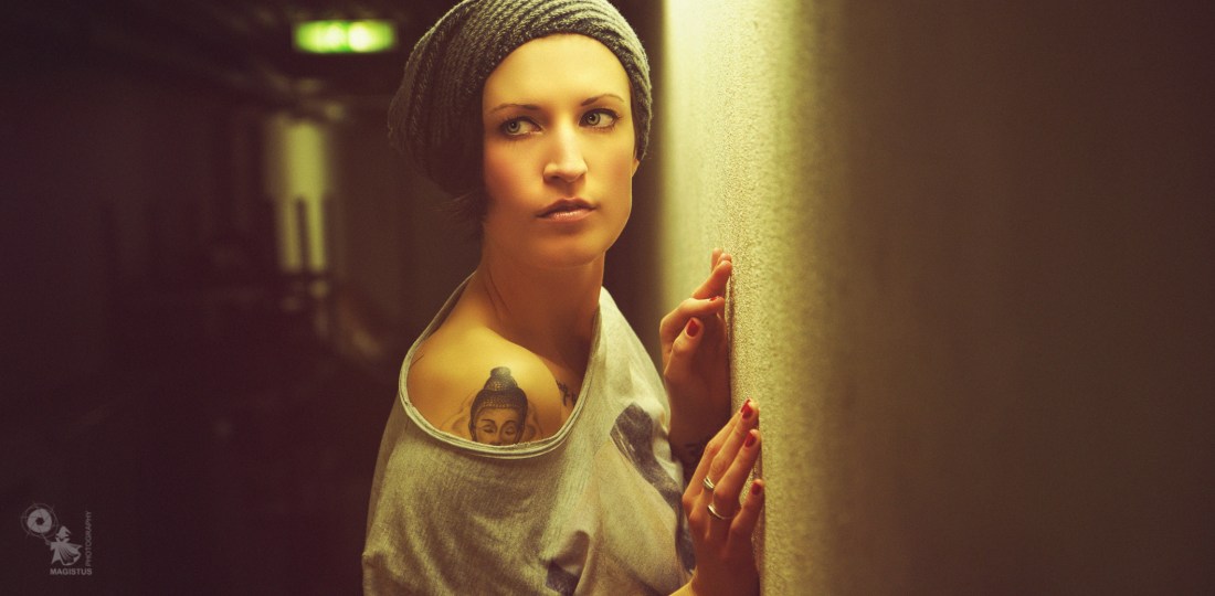 Silence in Dark - Beautiful on location Portrait in a dark place of a fantastic model. - © by Magistus