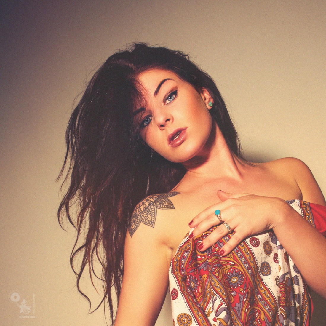 Bed Beauty - Fantastic and beautiful naked model is posing sexy only covered by a blanked - © by Magistus