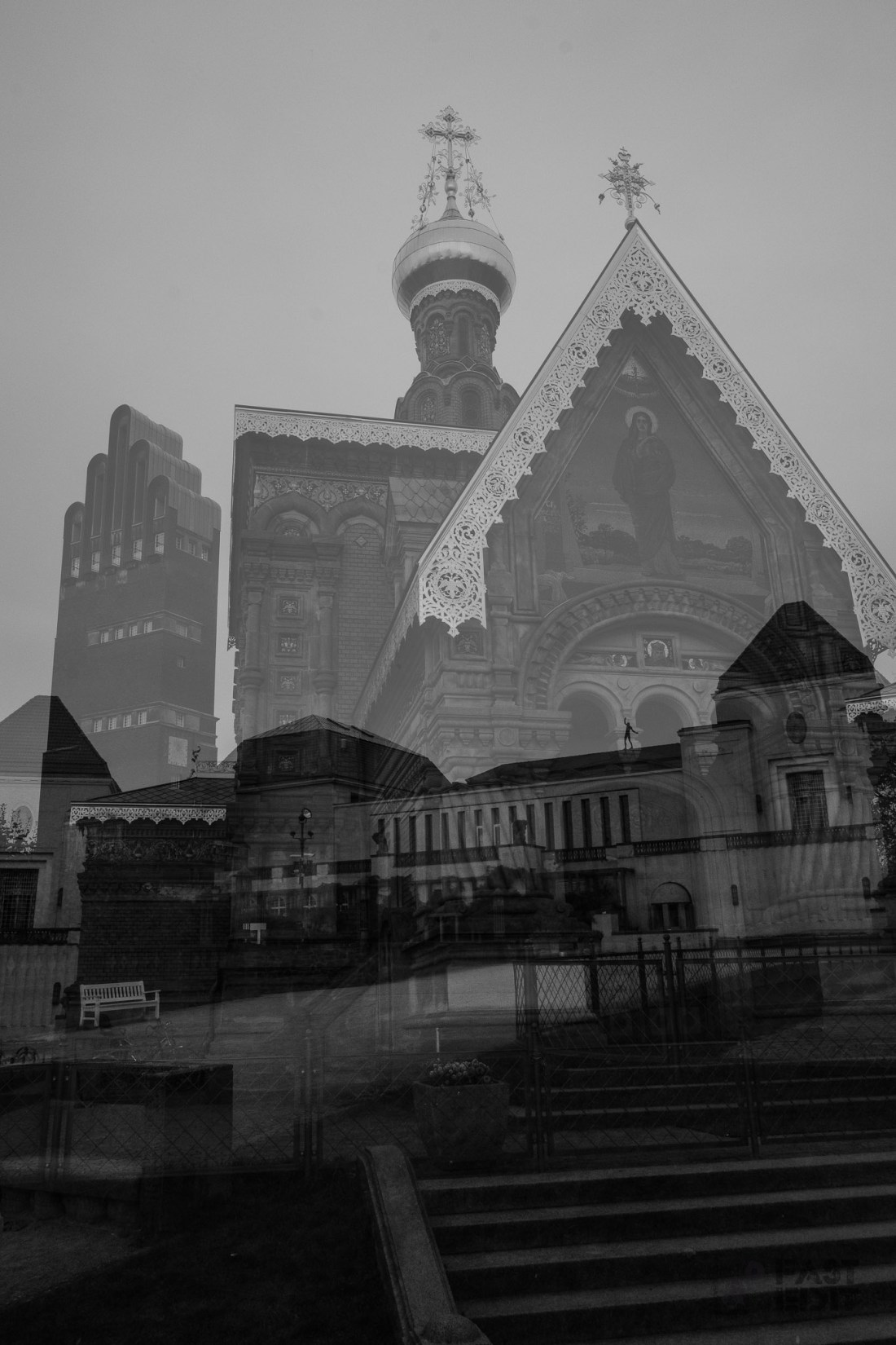 Mathildenhöhe Darmstadt - Double Exposure shot with Fuji X-T2 - © by Magistus