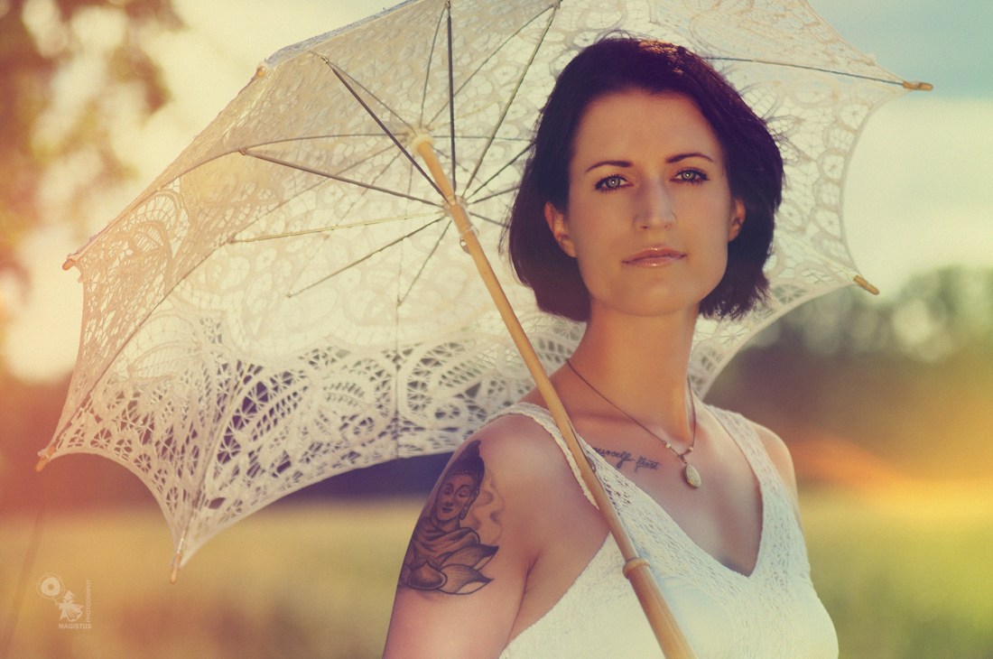 White Umbrella - beautiful summer portrait - © by Magistus