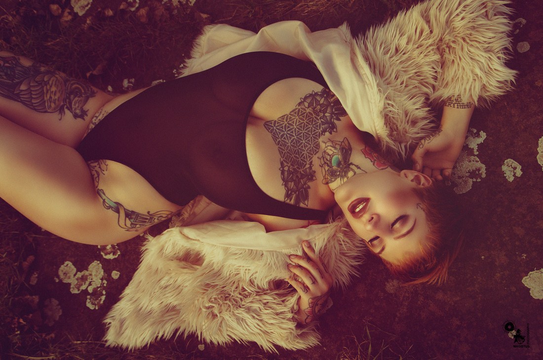 Transparent Beauty - super beautiful and busty alternative model ist posing in a black transparent body showing her big boobs and cleavage - © by Magistus