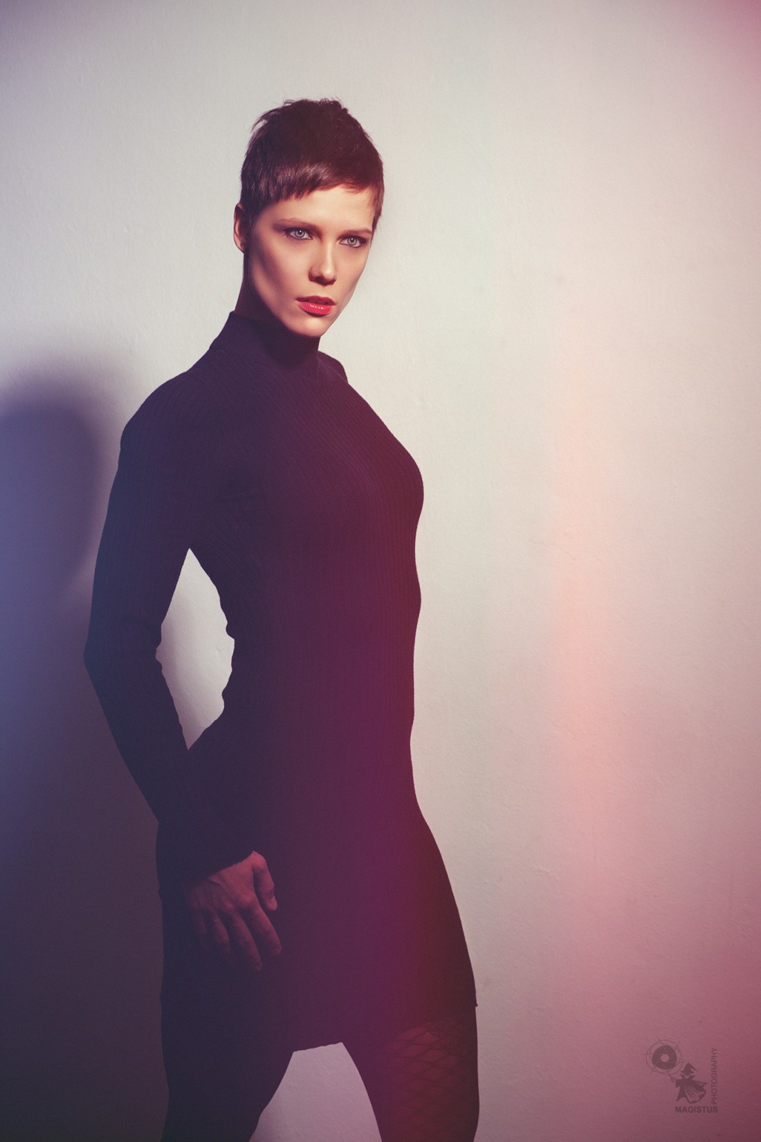 Elegant Fashion - fantastic Model posing in a black tight dress - © by Magistus