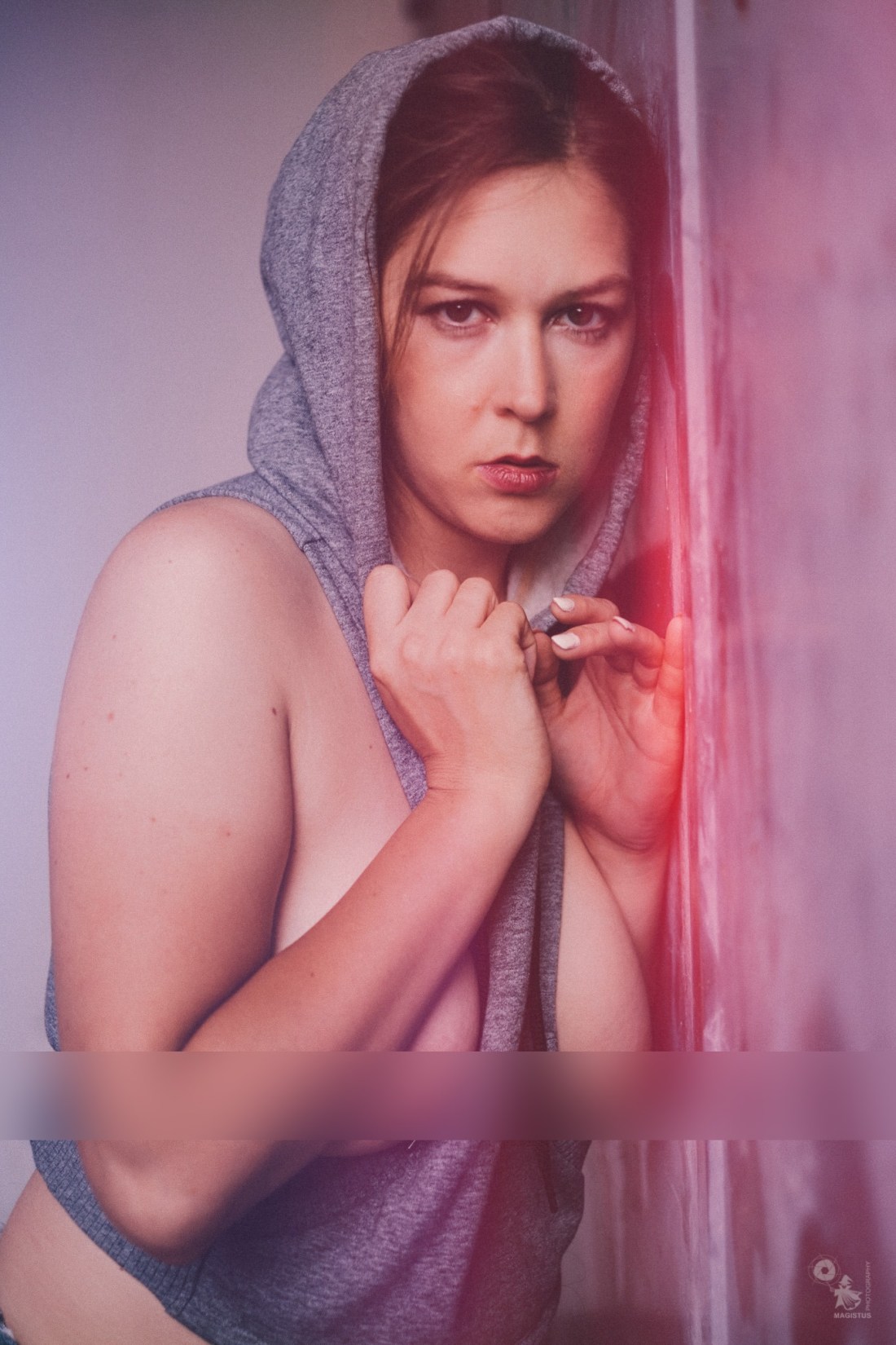 Super hot girl with big boobs is posing topless